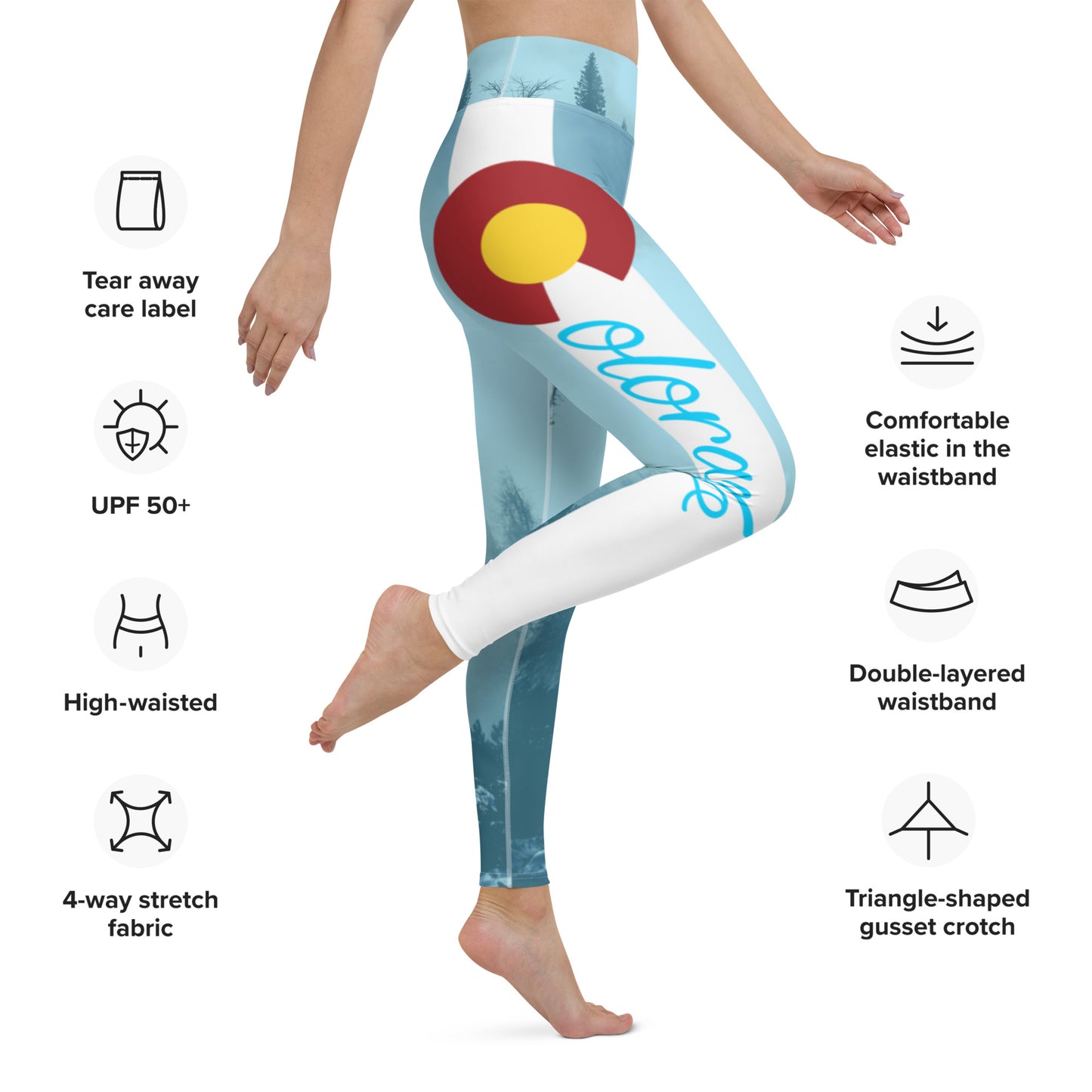 Colorado Yoga Leggings Light Blue