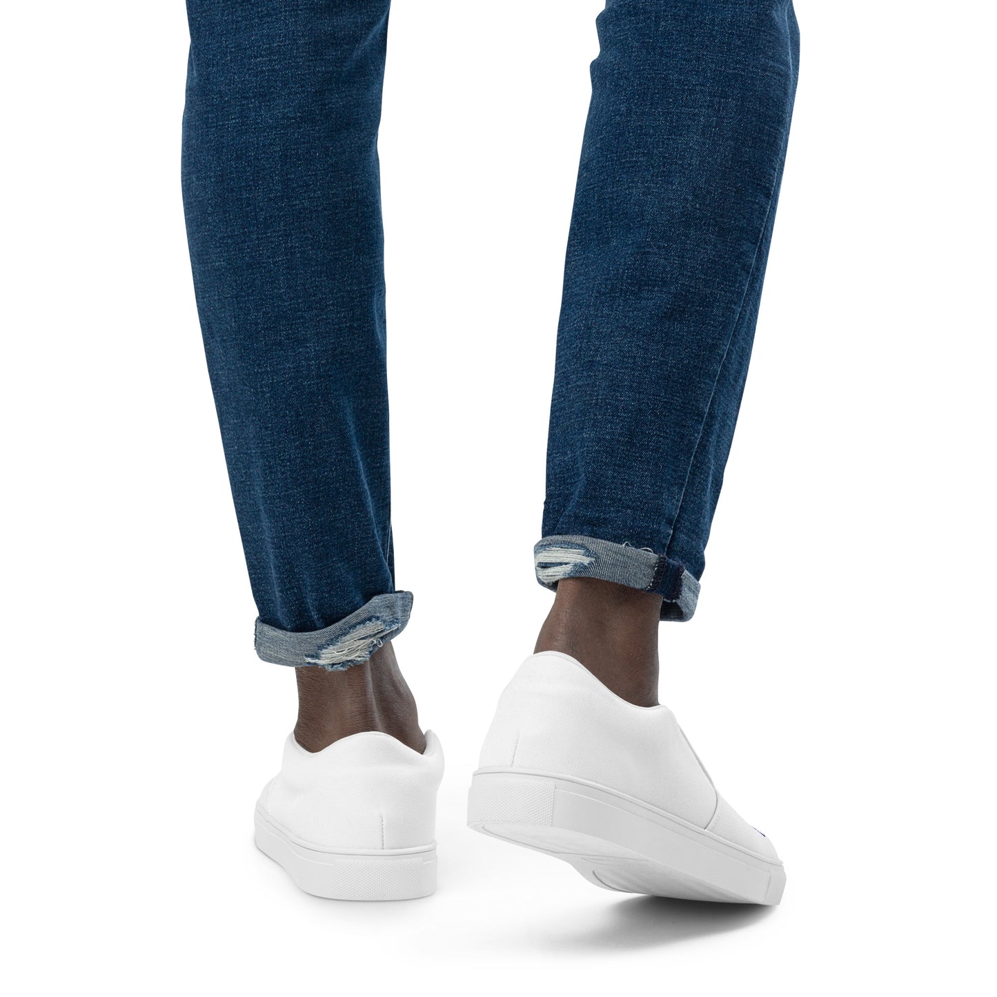 Men’s Slip-on Drip Flake White Canvas Shoes