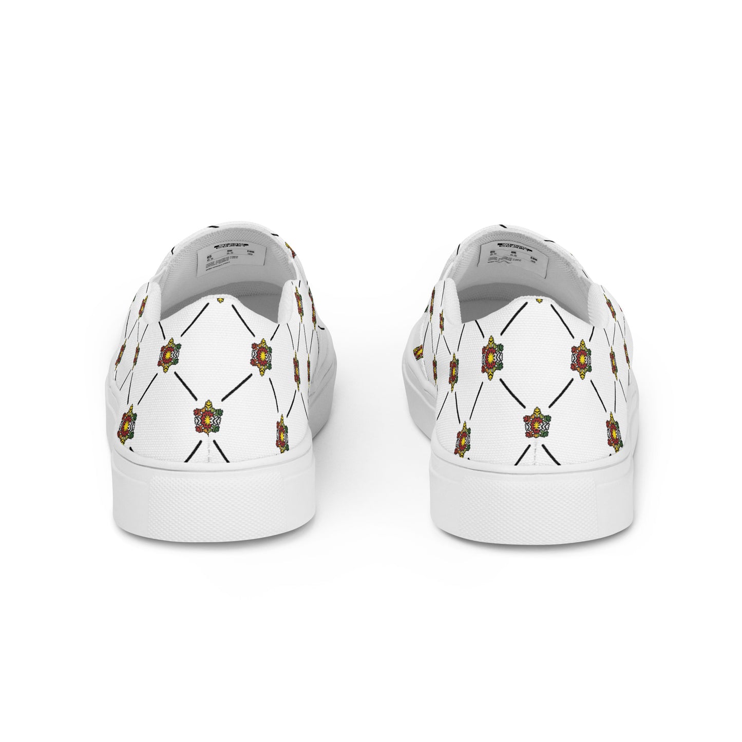 Men’s White Rasta Pattern slip-on canvas shoes