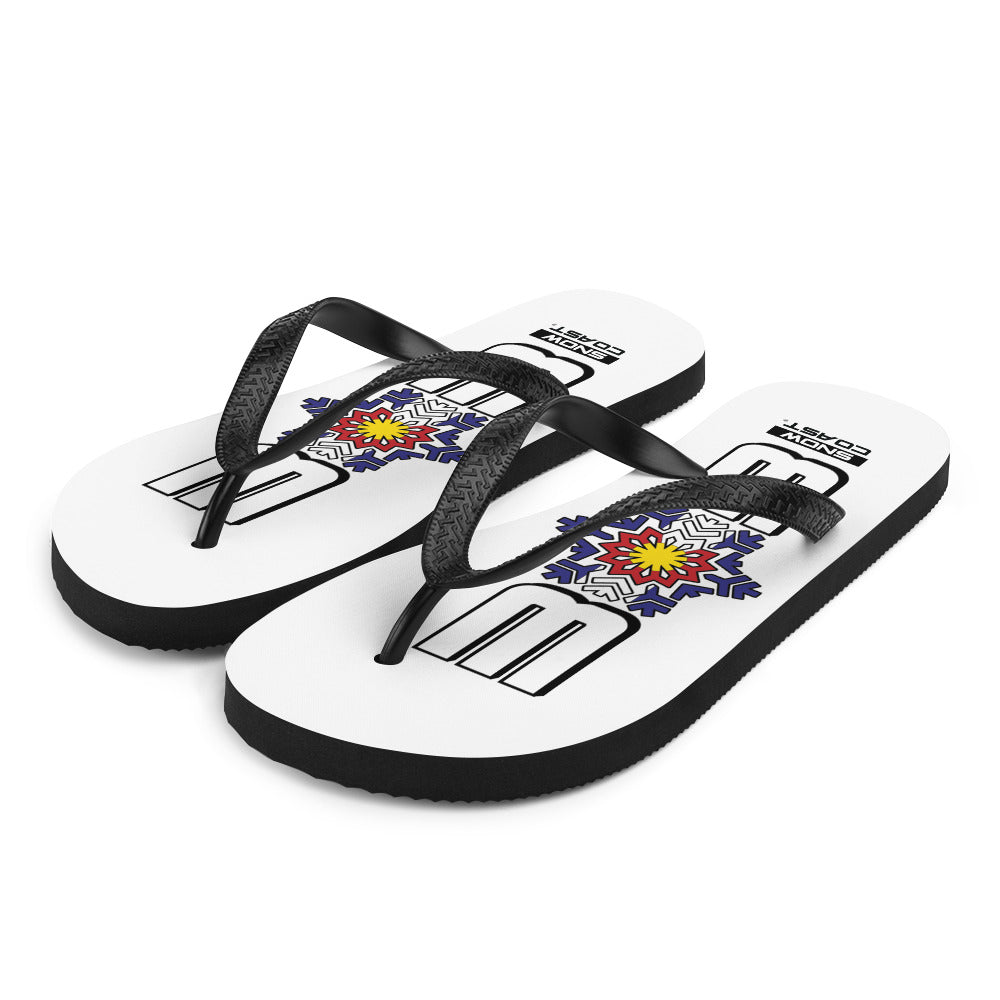 OG Blue 303 White Flip-Flops