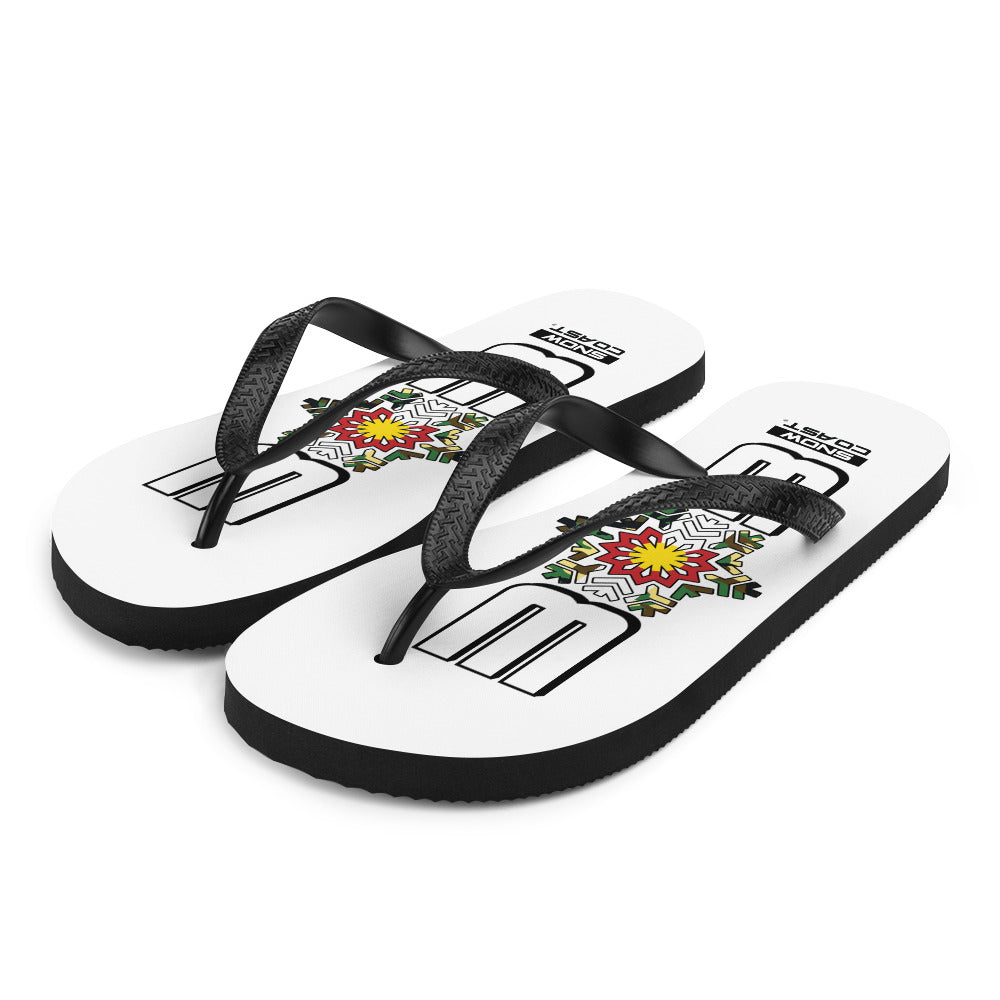 Camo 303 White Flip-Flops